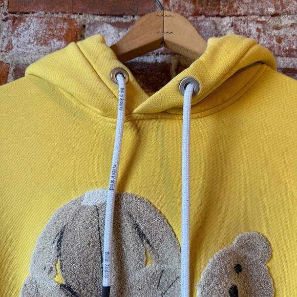 Palm Angels Yellow Bear Hoodie Authentic Embroidered Mens Medium - Picture 4 of 8